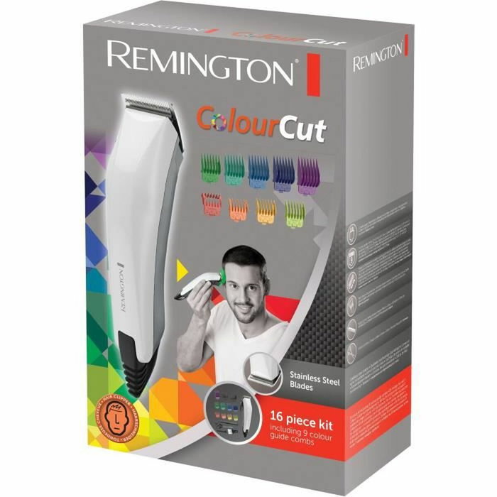 Remington Color Cut HC5035 - Tondeuse à cheveux avec 11 sabots colorés Remington Color Cut HC5035 - Tondeuse à cheveux avec 11 sabots colorés