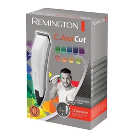 Remington HC5035 Tondeuse à Cheveux Homme avec 11 Sabots Colorés, Lames Acier Inox Auto-Affûtées (0.5-25 mm), Coffret avec Peigne, Ciseaux et Brosses