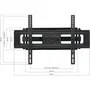 One For All WM4661 Support mural TV double bras orientable et inclinable pour écran 81-229 cm (32-90"), 60 kg max, VESA 200x200 à 600x400, pour TV incurvée