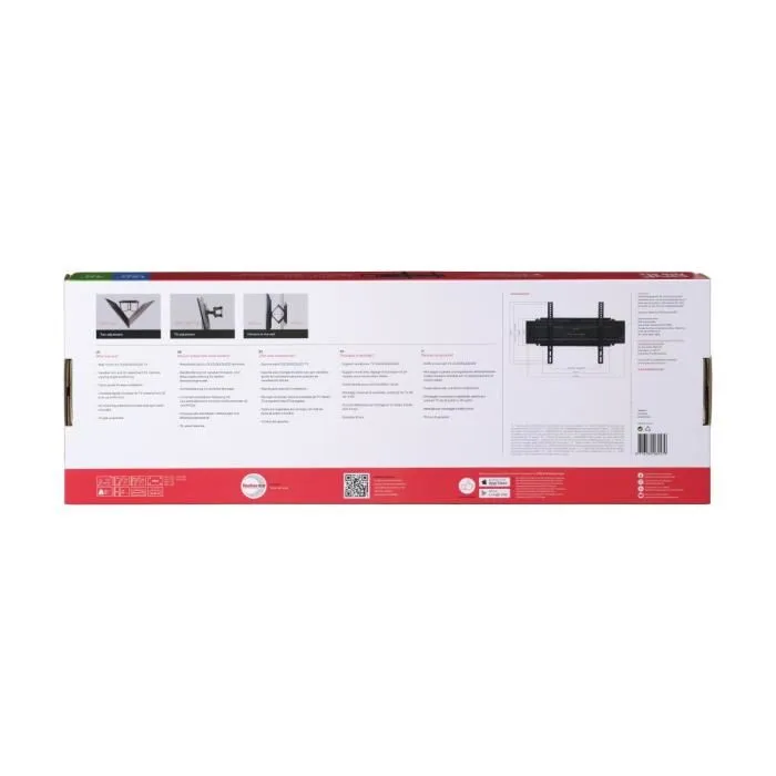 One For All WM4661 Support mural TV double bras orientable et inclinable pour écran 81-229 cm (32-90"), 60 kg max, VESA 200x200 à 600x400, pour TV incurvée