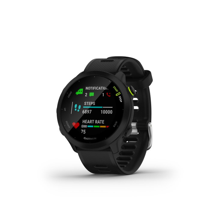Garmin Forerunner 55 Montre Connectée GPS Sport avec Cardiofréquencemètre, Bluetooth et Autonomie 2 Semaines