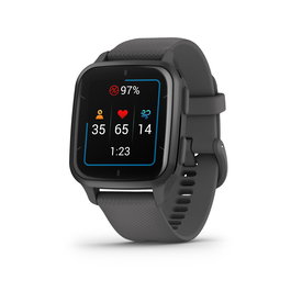 Garmin Montre Connectée GPS 02701GY / 010-02701-10 Noir - Tracker d'Activité avec Cardiofréquencemètre et Notifications Smartphone