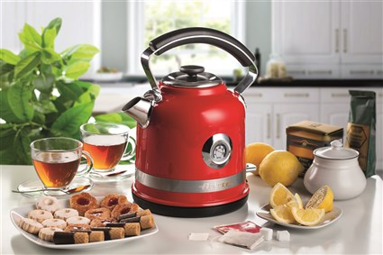 Ariete 2854/00 Bouilloire électrique Moderna 1,7 L avec base 360°, acier inox, thermostat et filtre lavable, rouge
