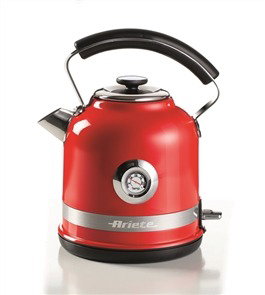 Ariete 2854/00 Bouilloire électrique Moderna 1,7 L avec base 360°, acier inox, thermostat et filtre lavable, rouge