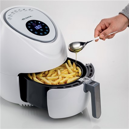 Ariete 4618/03 - Friteuse à air XXL Blanche avec technologie Airfryer et écran tactile LCD - 80% moins de graisse - 7 programmes - Pour grandes familles