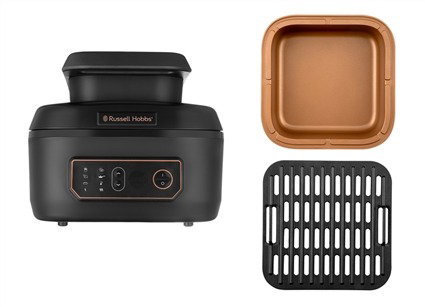 Russell Hobbs 26520-56 Friteuse à Air et Robot de Cuisine Multifonction SatisFry Air & Grill 5,5L - Friture Air, Grill, Cuisson Lente, Dorure, Rôtissage