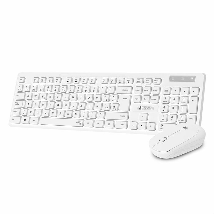 Subblim SUBKBC-CSSW11 Clavier et souris sans fil Blanc Espagnol Qwerty Subblim SUBKBC-CSSW11 Clavier et souris sans fil Blanc Espagnol Qwerty