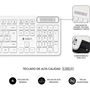 Clavier et souris sans fil Subblim SUBKBC-CSSW11 Blanc Espagnol Qwerty