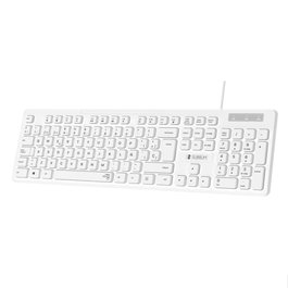 Subblim 0Ssk51 Clavier USB Filaire Complet 104 Touches Disposition Espagnole Silencieux Résistant aux Éclaboussures