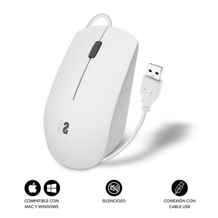 Souris Subblim SUBMO-B2BS002 Blanc 1200 DPI