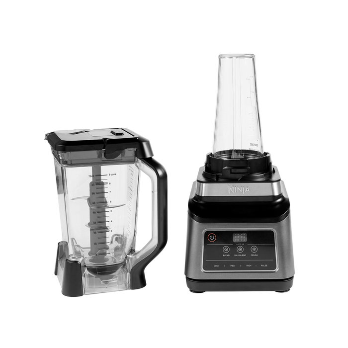 Ninja BN750EU Blender 2-en-1 avec Auto-iQ, 2,1 L, Noir/Argent