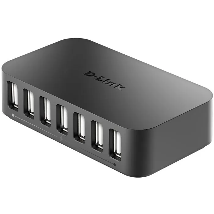 D-Link DUB-H7 - Hub USB 2.0 avec 7 ports, certifié USB-IF, pour PC et iMac, câble et alimentation inclus