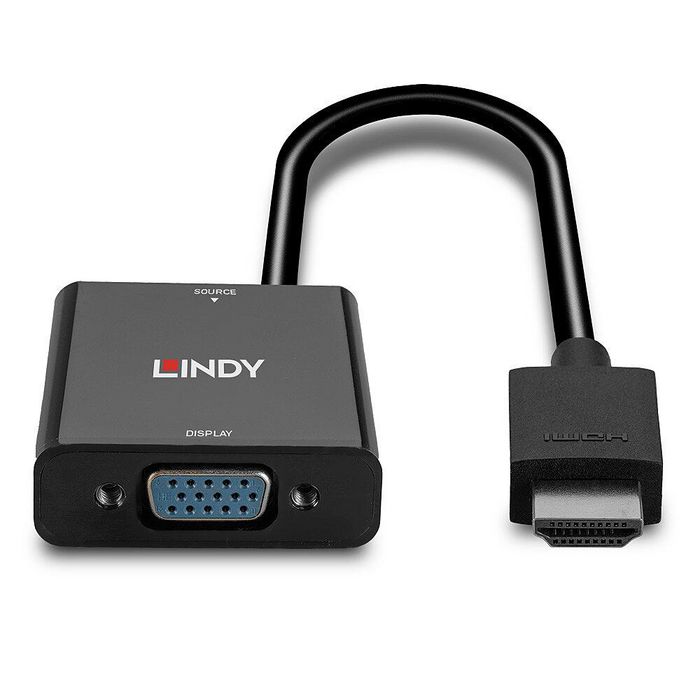 Lindy Convertisseur HDMI vers VGA - Adaptateur pour PC, Ordinateur Portable, Ultrabook vers Écran ou Projecteur VGA, Support jusqu'à 1080p / 1920x1200