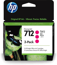 HP - Cartouche d'encre 712 / 3ED78A Magenta - Pack de 3 - Compatible avec les imprimantes HP