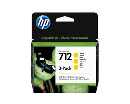 HP Ink 712 Jaune Pack de 3 (3ED79A)
