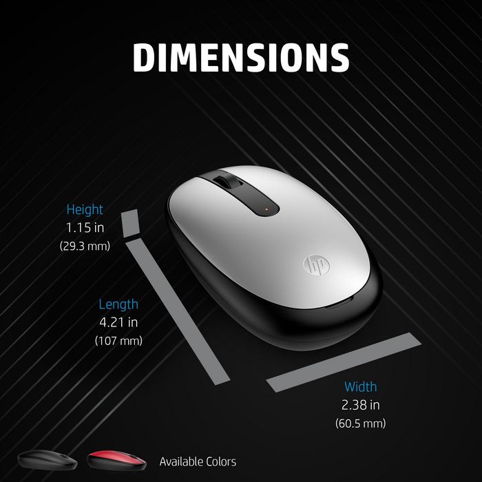 HP Souris sans fil Bluetooth 5.1 ambidextre 3 boutons 1600 PPP - Noir