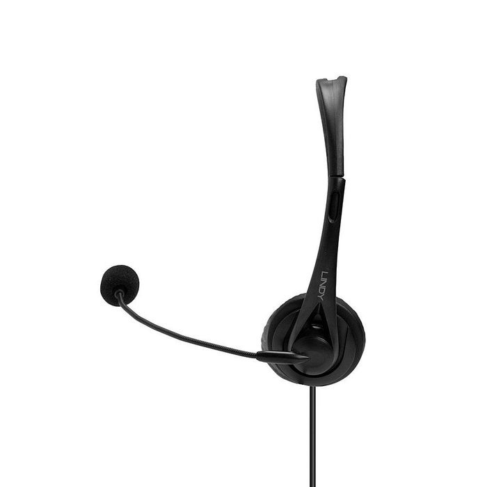 Lindy Casque avec microphone filaire USB Type A Noir