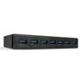 Lindy Hub USB 3.0 7 ports Noir et bleu foncé