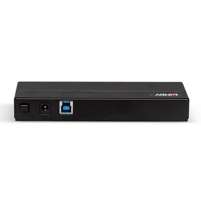 Lindy Hub USB 3.0 - 7 ports avec charge rapide BC 1.2 (jusqu'à 5 Gbit/s), rétrocompatible USB 2.0/1.1 - Hub USB pour PC et Mac