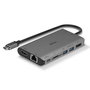 Lindy DST-Mini XT Station d'accueil USB-C Mini - Hub USB-C avec HDMI et DisplayPort 4K, Ports USB-A, Ethernet, Audio, Double Écran Full HD, Charge 100W pour Ordinateur Portable