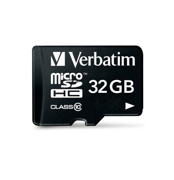 Verbatim Carte mémoire Micro SDHC Classe 10 32 Go - Compatible Smartphone, Appareil Photo, GPS, Lecteur MP3 avec Adaptateur SD