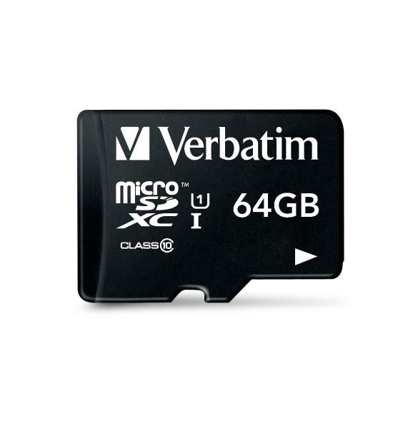 Verbatim Carte microSDXC 64 Go Classe 10 - Adaptateur SD Inclus - Compatible Smartphone, GPS, Appareil Photo Verbatim Carte microSDXC 64 Go Classe 10 - Adaptateur SD Inclus - Compatible Smartphone, GPS, Appareil Photo