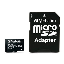 Verbatim Carte mémoire MicroSDXC 128 Go Classe 10 avec adaptateur SD