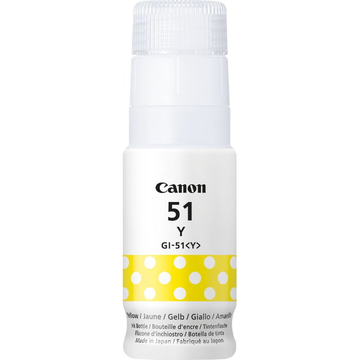 Canon Cartouche Tinte jaune GI-51Y 70 ml haute capacité – pour PIXMA G3520 G2560 G3560 G1520 G2520