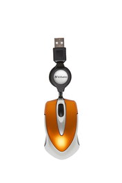 Verbatim Souris Optique de Voyage USB Go Mini Portable 1000 DPI avec Cable Retractable - Pour Droitiers/Gauchers - Orange Volcanique