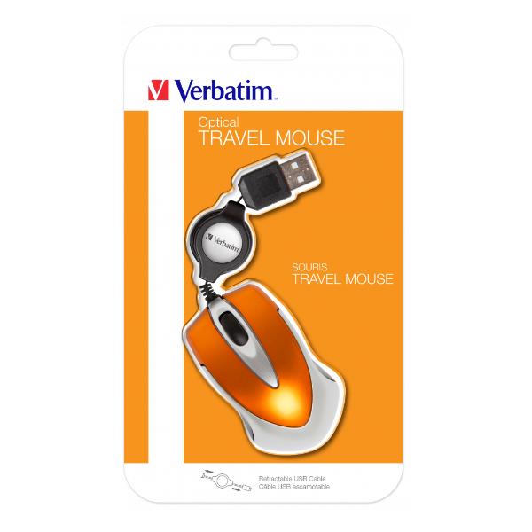 Verbatim Go Mini Travel Souris Optique Orange volcanique Verbatim Go Mini Travel Souris Optique Orange volcanique