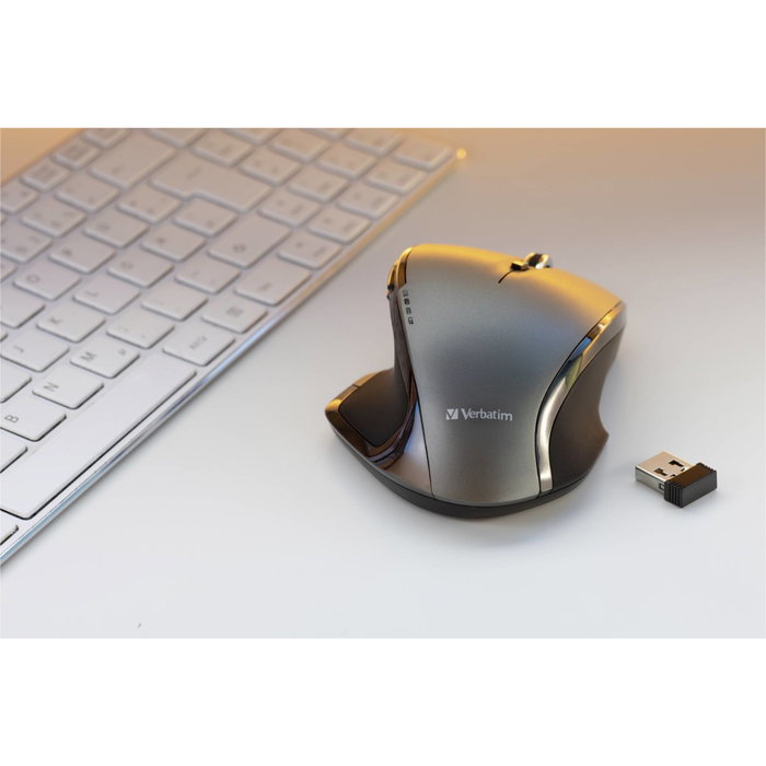 Verbatim Souris Deluxe sans fil 8 boutons Blue LED Gris/Noir Verbatim Souris Deluxe sans fil 8 boutons Blue LED Gris/Noir