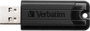 Verbatim PinStripe - Clé USB 3.0 64 Go Noir - Transfert Haute Vitesse, Design Rétractable, Porte-Clés