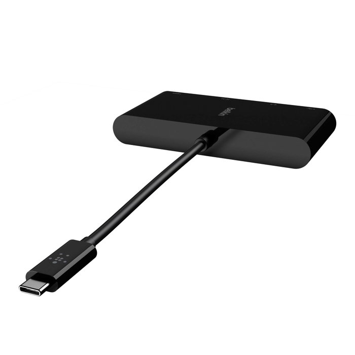 Belkin Adaptateur USB-C vers Gigabit-Ethernet, HDMI, VGA et USB-A - Noir