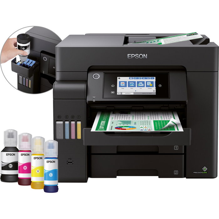 Imprimante Multifonction Epson EcoTank ET-5850 25 ppm WiFi Noir Imprimante Multifonction Epson EcoTank ET-5850 25 ppm WiFi Noir