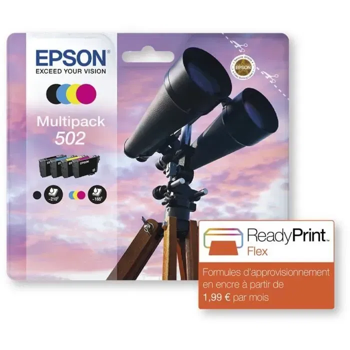 Epson Multipack Cartouches Jumelles Noir Cyan Magenta Jaune 502 - C13T02V64020 - 4 couleurs