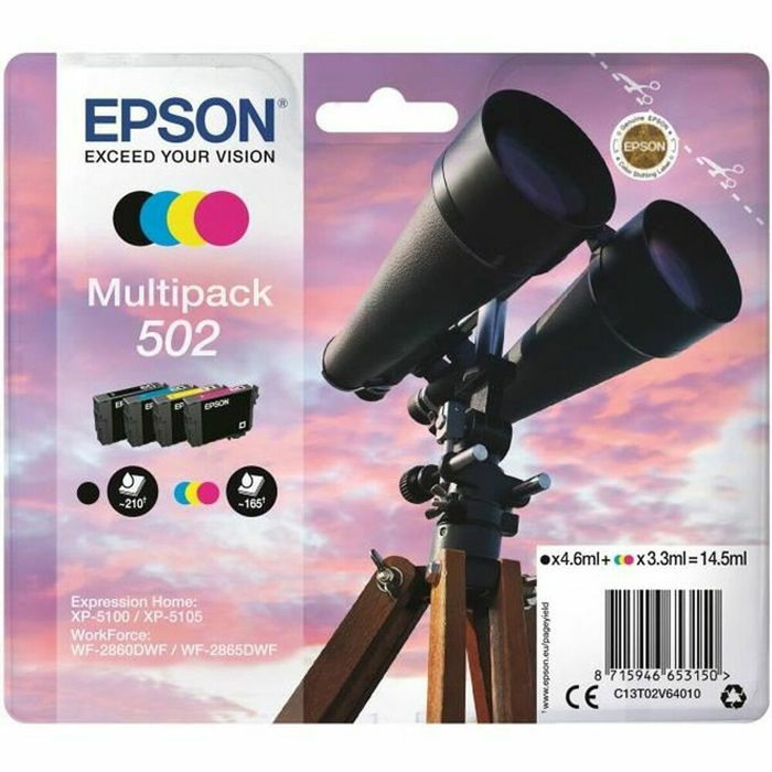 Epson Multipack 502 Multicouleur C13T02V64020 (Noir, Cyan, Magenta, Jaune) Epson Multipack 502 Multicouleur C13T02V64020 (Noir, Cyan, Magenta, Jaune)