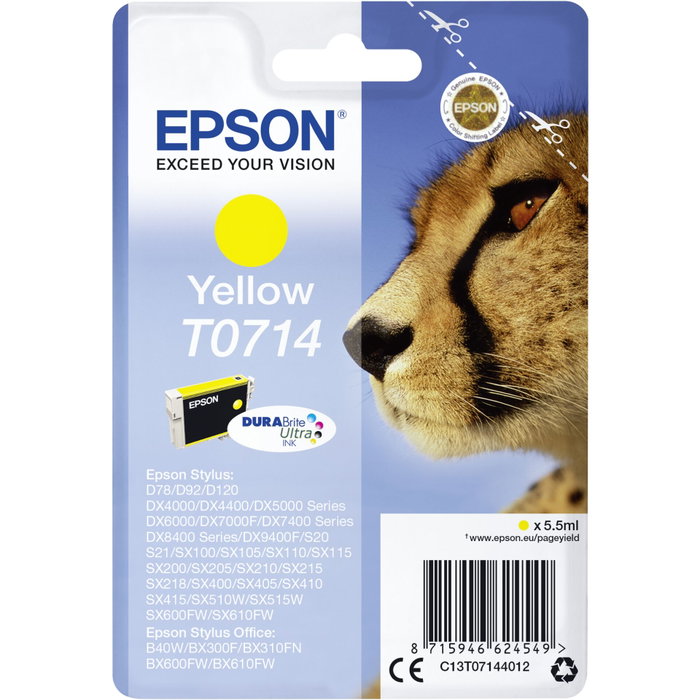 Epson Cartouche d'encre DURABrite Ultra T0714 Jaune