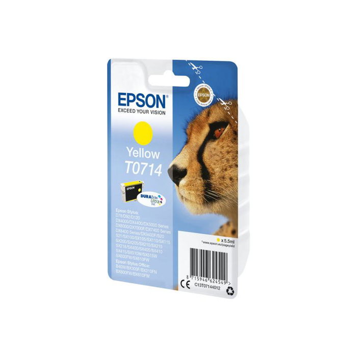 Epson T0714 (C13T07144012) Cartouche d'encre Jaune Original - Gelb Epson T0714 (C13T07144012) Cartouche d'encre Jaune Original - Gelb