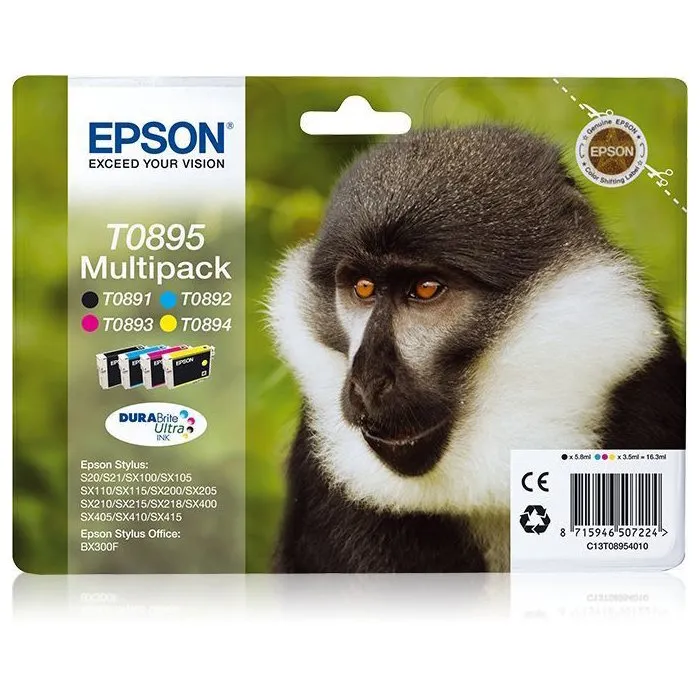 Epson Multipack 4 cartouches d'encre T0895 (C13T08954020) - Noir, Cyan, Magenta, Jaune Epson Multipack 4 cartouches d'encre T0895 (C13T08954020) - Noir, Cyan, Magenta, Jaune