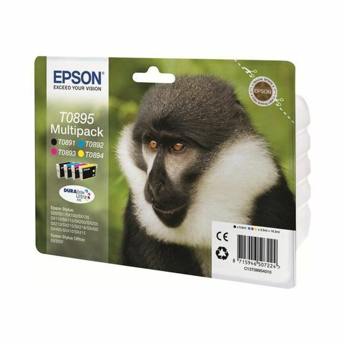 Epson Multipack T0895 - Noir, Cyan, Magenta, Jaune