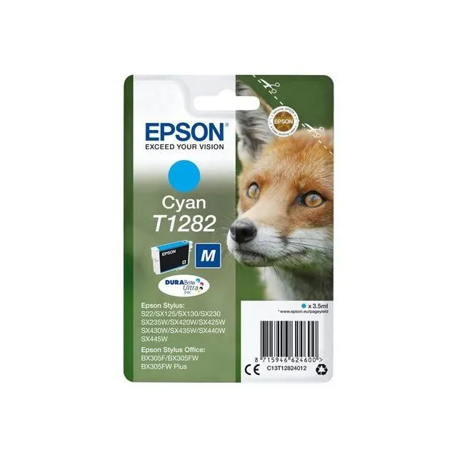 Epson Cartouche d'encre Cyan T1282 - C13T12824012 - Singlepack DuraBrite Ultra Epson Cartouche d'encre Cyan T1282 - C13T12824012 - Singlepack DuraBrite Ultra