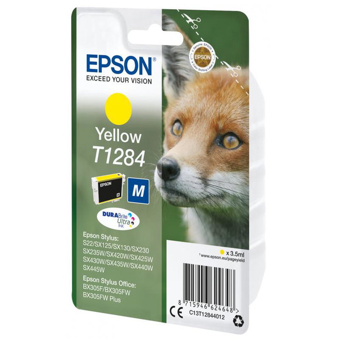Epson C13T12844012 - Cartouche d'encre jaune compatible T1284 pour imprimante Epson - Gelb T1284
