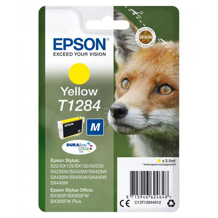 Epson C13T12844012 - Cartouche d'encre jaune compatible T1284 pour imprimante Epson - Gelb T1284