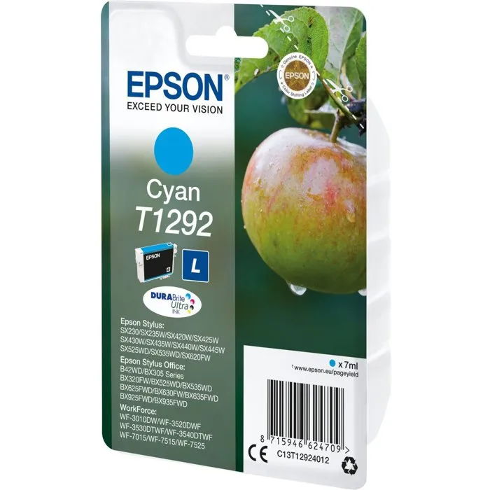 Epson Cartouche d'encre Cyan T1292 - Singlepack DURABrite Ultra (C13T12924012) Epson Cartouche d'encre Cyan T1292 - Singlepack DURABrite Ultra (C13T12924012)