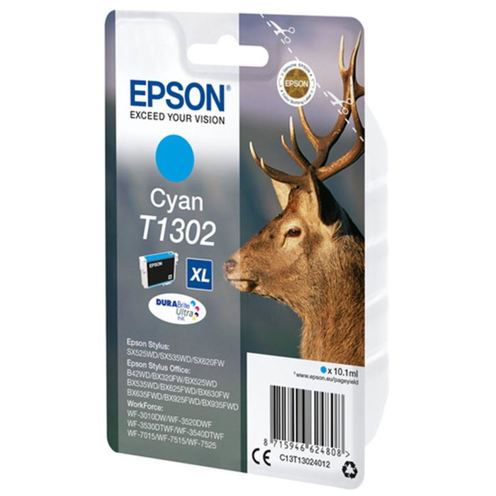 Epson C13T13024012 Cartouche d'encre Originale XL Cyan Haute Capacité 765 pages pour Stylus Office BX320FW Epson C13T13024012 Cartouche d'encre Originale XL Cyan Haute Capacité 765 pages pour Stylus Office BX320FW