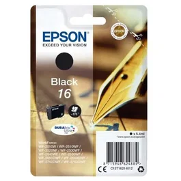 Epson Cartouche d'encre noir Pack de 1 - Capacité standard 5,4ml - Jusqu'à 175 pages - Référence 16
