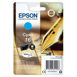 Epson Cartouche d'encre DURABrite Ultra Cyan 16 - 3.1 ml, 165 pages - Compatible WorkForce WF-2510WF, WF-2010W, WF-2520NF, WF-2530WF, WF-2540WF, WF-2630, WF-2630WF