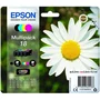 Cartouches d'encre compatibles Epson T1806 Pâquerette 4 couleurs (Noir, Cyan, Magenta, Jaune) pour imprimante MUFC - Pack de 4