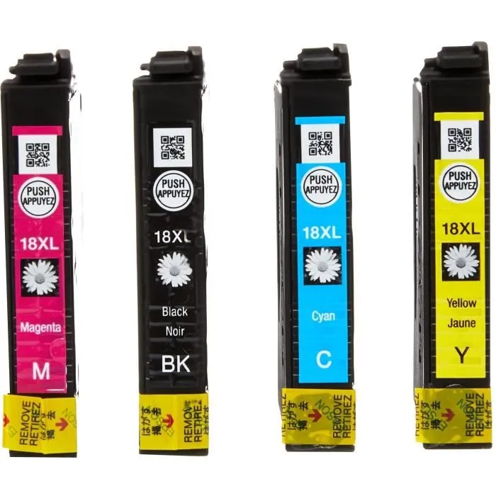 Epson Multipack XL T1806 - Cartouches d'encre 4 couleurs - Noir, Cyan, Magenta, Jaune - Réf. C13T18164012