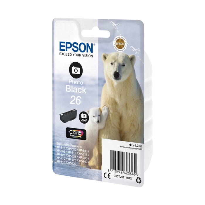 Epson Cartouche d'encre Claria Premium T2611 Noir photo Epson Cartouche d'encre Claria Premium T2611 Noir photo